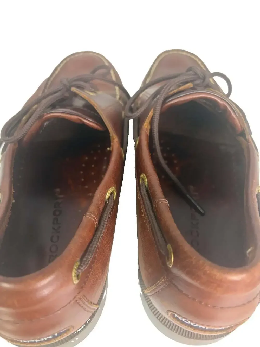 Rockport Boat Deck Shoes Men's 11M Brown Leather 2 Eye